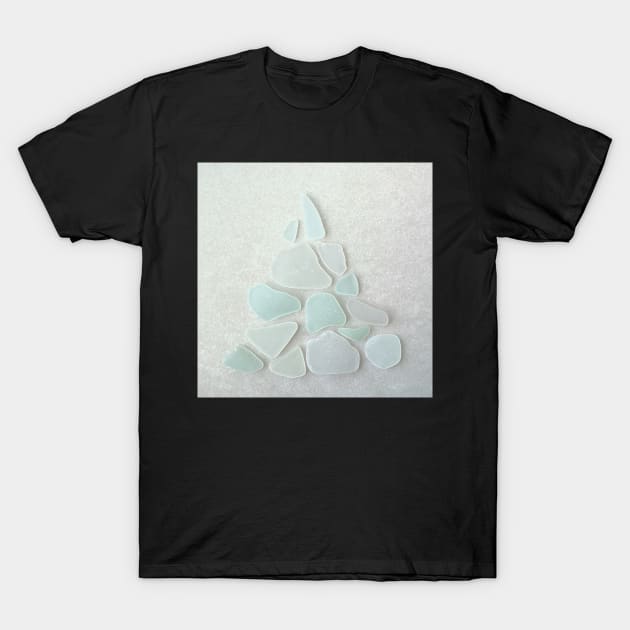 Sea Glass Sea Foam Christmas Tree T-Shirt by aldersmith